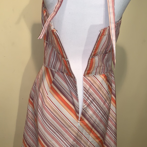 ANN TAYLOR Halter Dress 10 Striped Lightweight Spring Summer Feminine Versatile - Picture 6 of 10